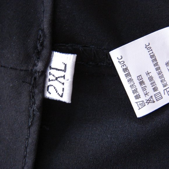 Black 2XL Button Front Shoulder Overlay Tie Business Everyday Classic L/S Blouse - Picture 5 of 11